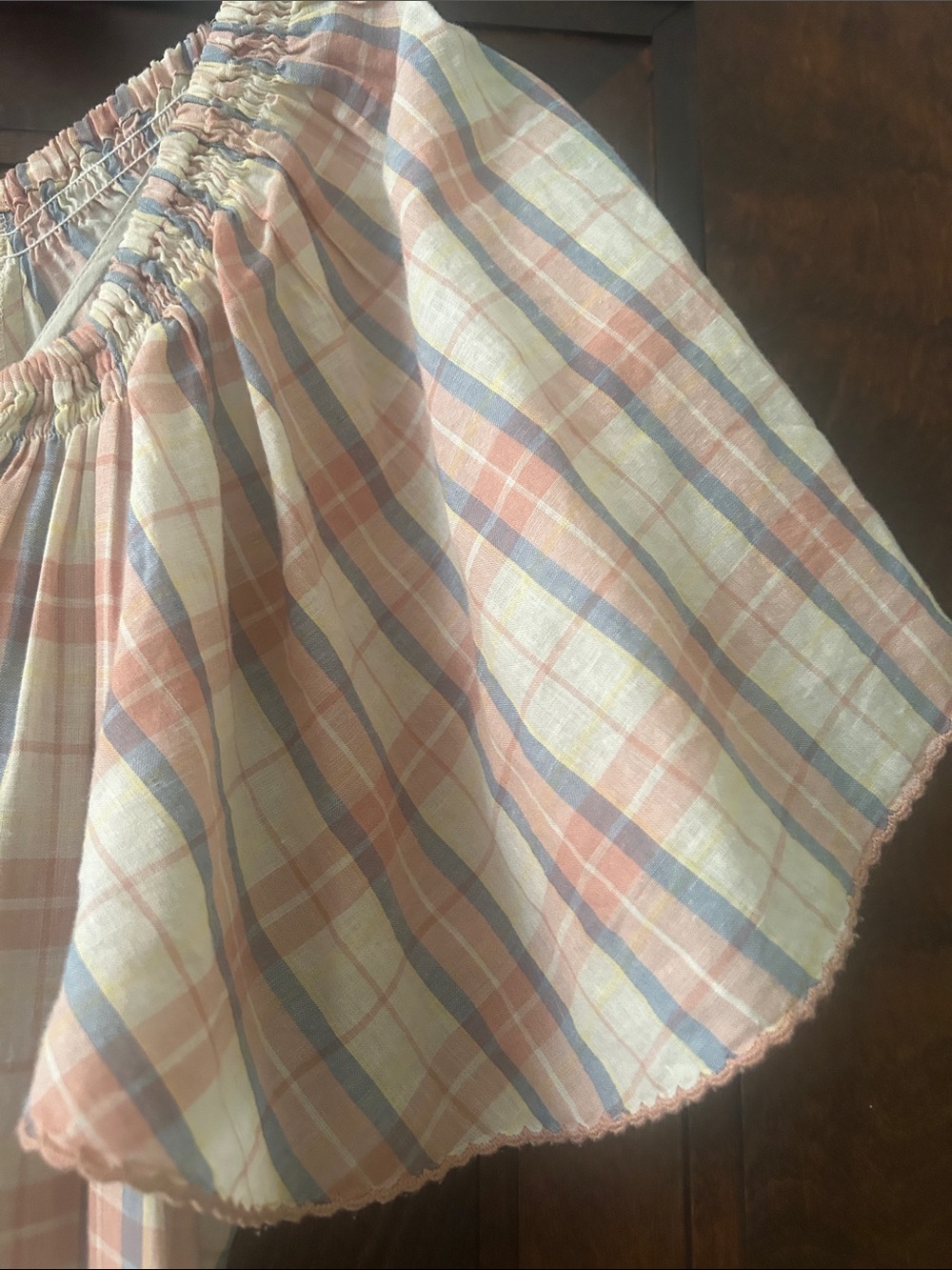 THE GREAT Light Plaid Tiered Maxi Dress with Puff Sleeves - Picture 7 of 9